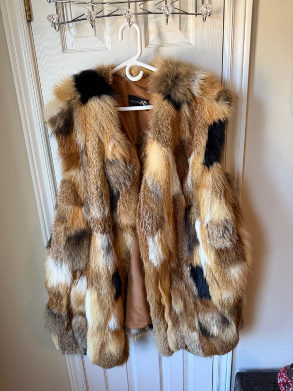 Genuine Fur Patchwork Vest - Multi Brown